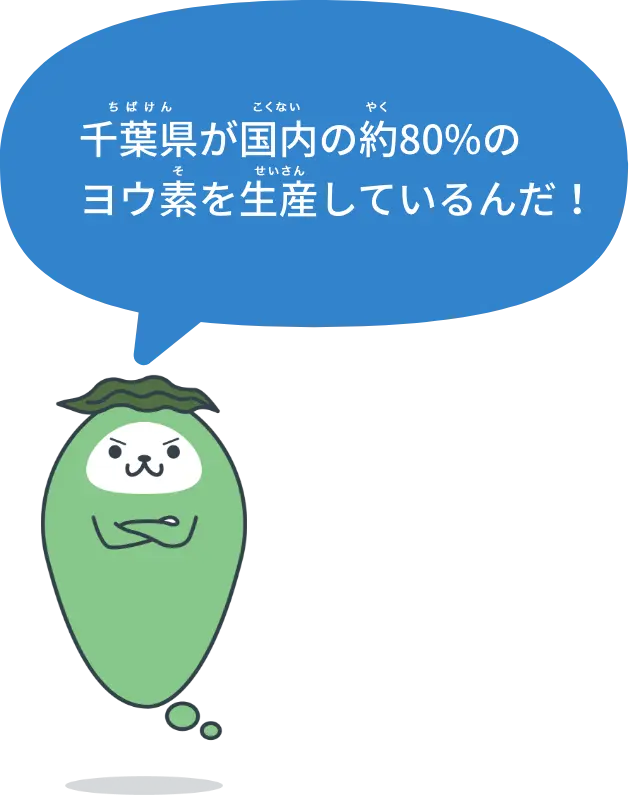 千葉県が国内の約80%のヨウ素を生産しているんだ！